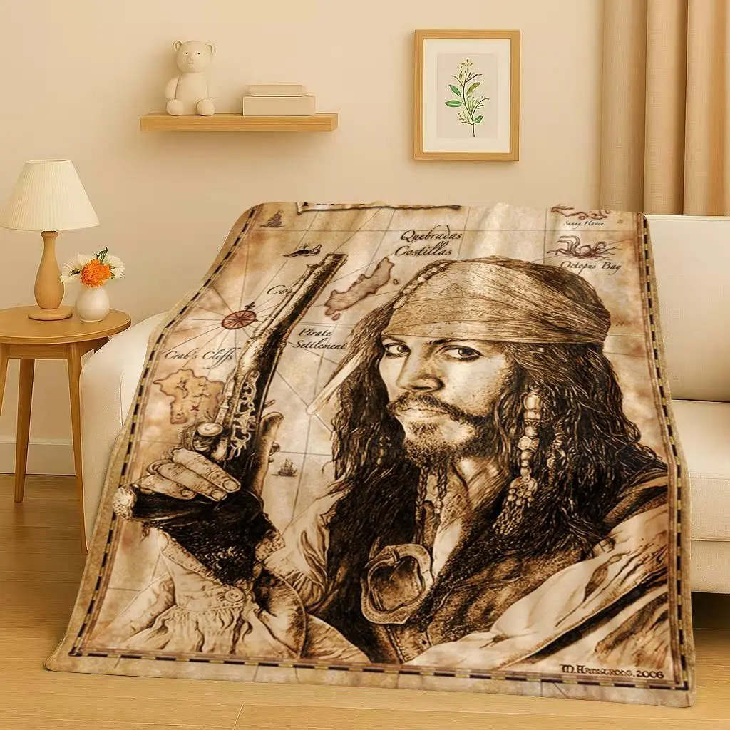 Christmas Throw Blanket - 3D Karayip Korsanları Jack Sparrow Johnny