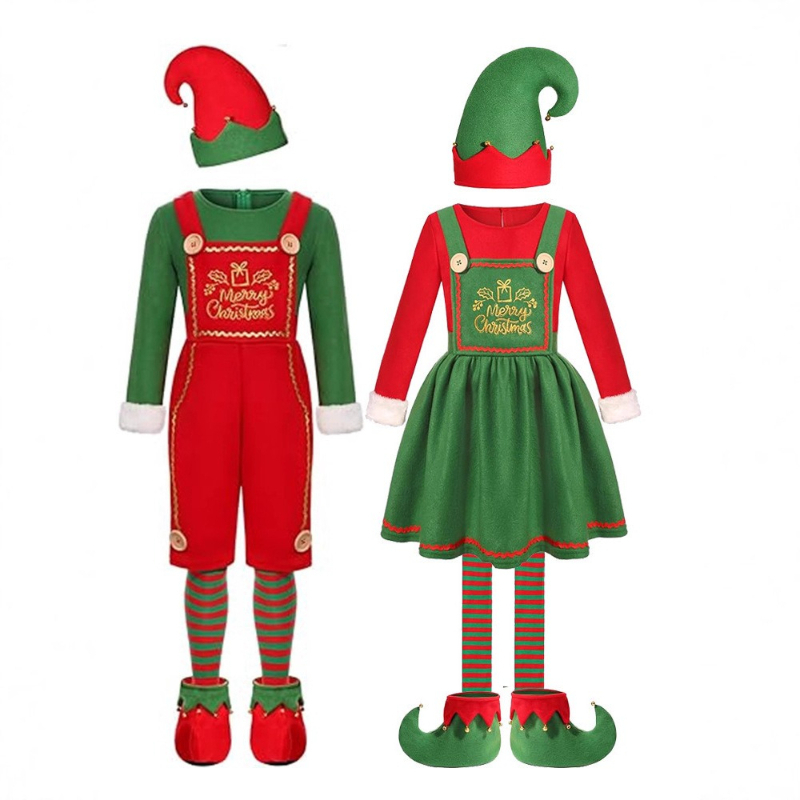 Elf Costume Christmas - Komik Yetişkin Noel Baba Cosplay Kostümü