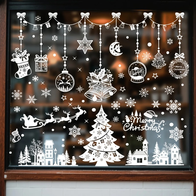 196 adet/9 sayfa Noel statik y - Snowflake Window Decal incelemesi ve fiyatı