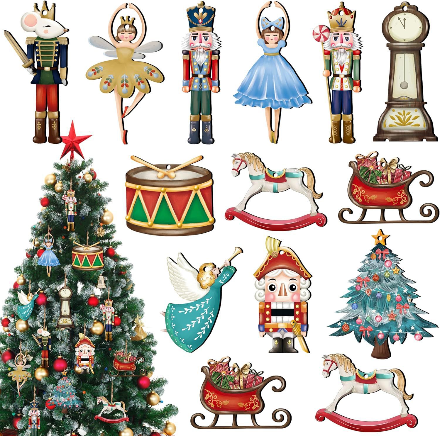 12 adet/takım Ahşap Fındıkkıra - Nutcracker Figurine incelemesi ve fiyatı