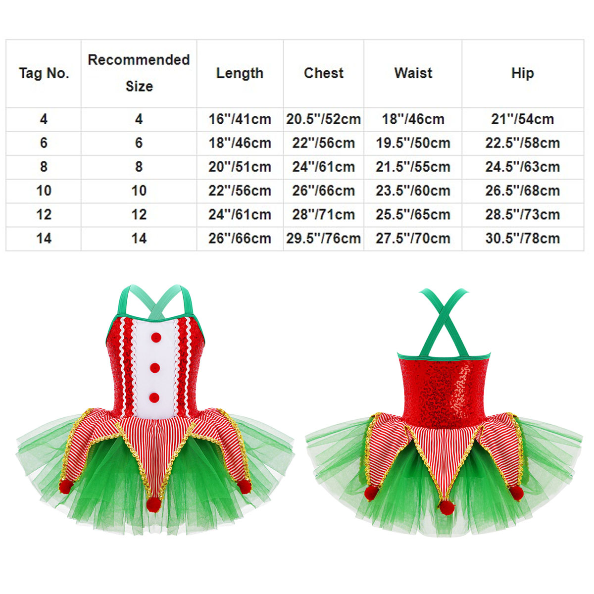 Çocuk Kız Kolsuz Payetler Bale - Elf Costume Christmas incelemesi ve fiyatı
